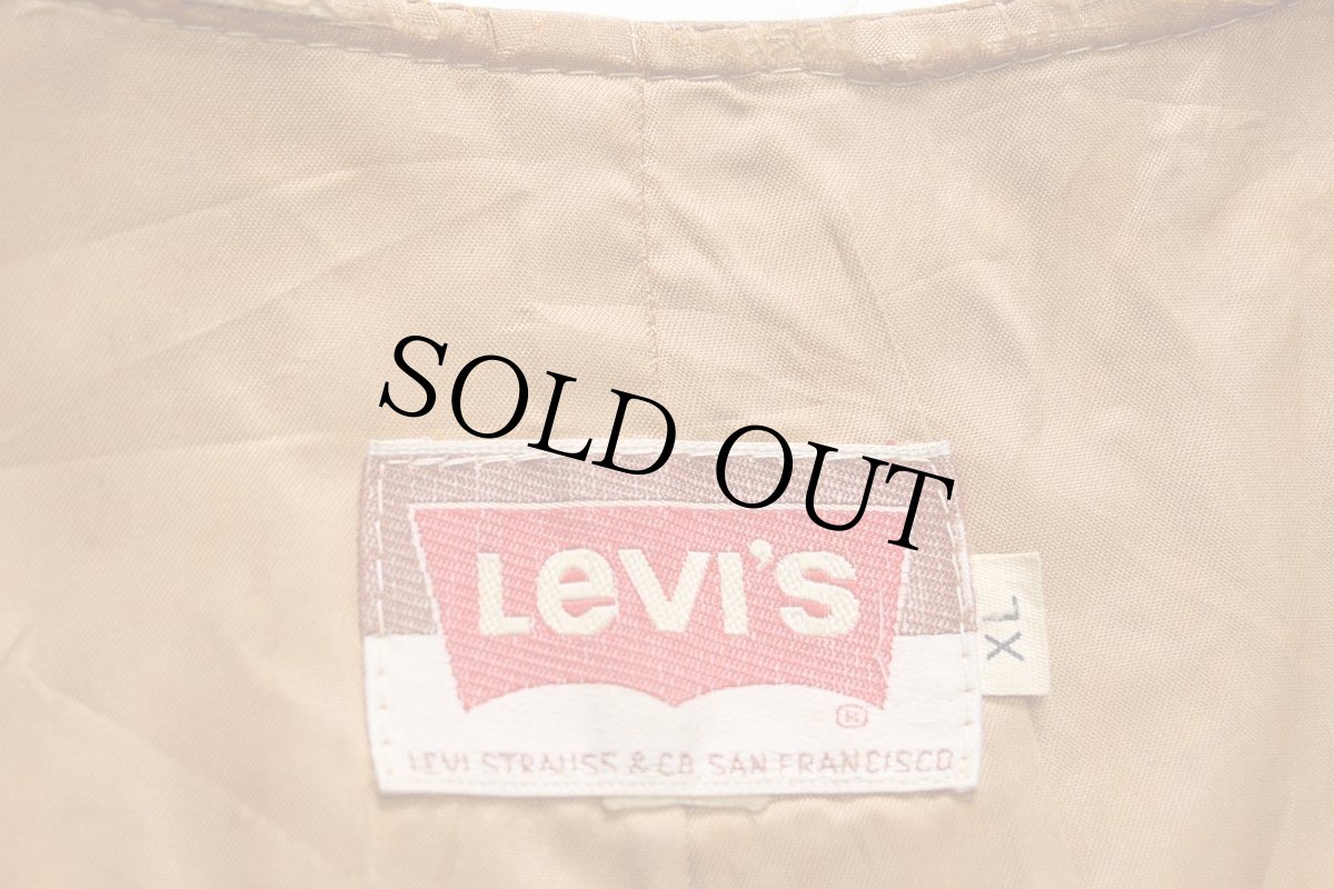 画像4: 70s Levi'sリーバイス スエード レザーベスト 薄茶 XL (4)