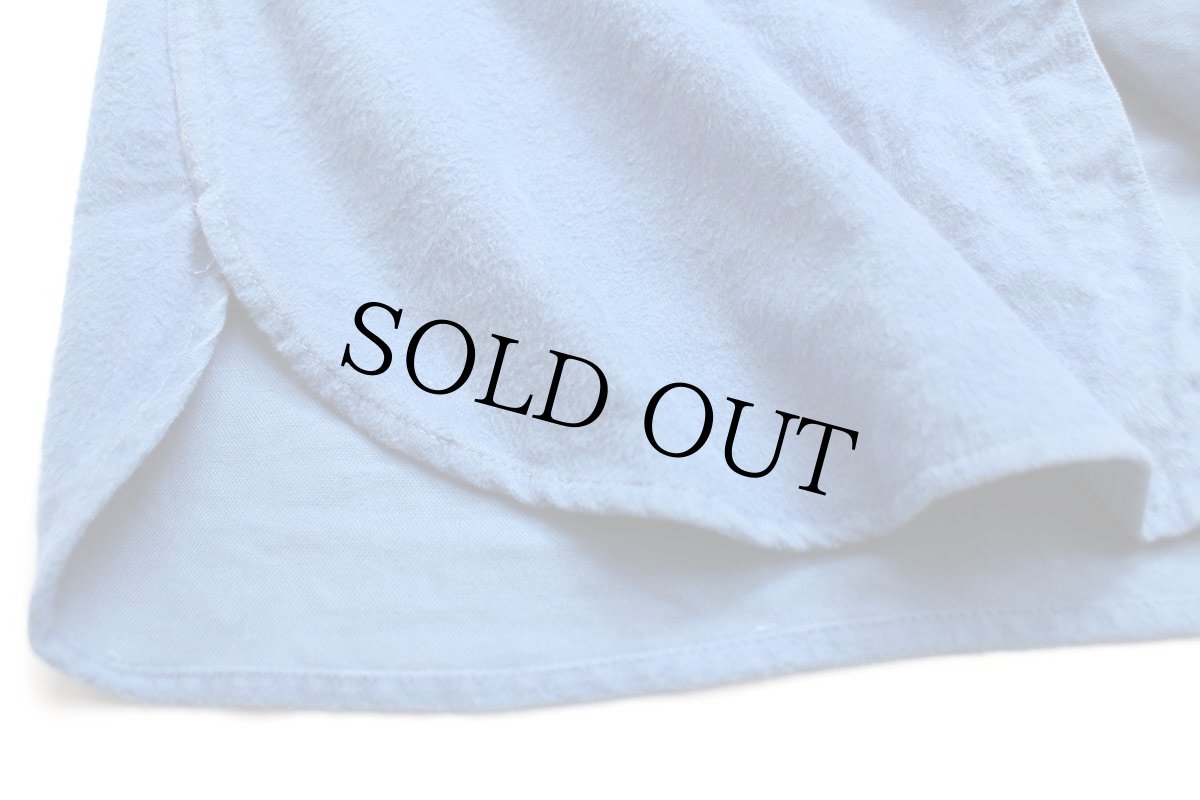 画像5: 80s EddieBauerエディーバウアー 無地 コットン シャモアクロスシャツ 青 (5)