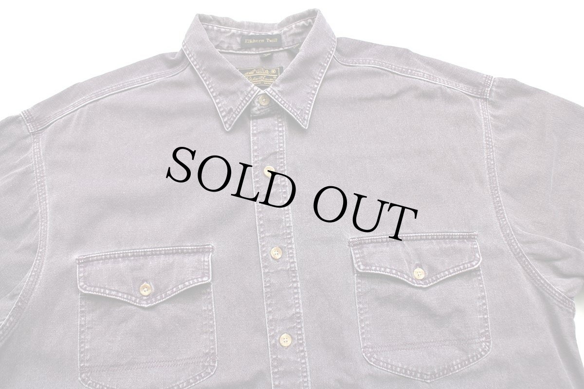 画像3: 90s USA製 EddieBauerエディーバウアー Elkhorn Twill コットンツイルシャツ 紫 フェード XL (3)