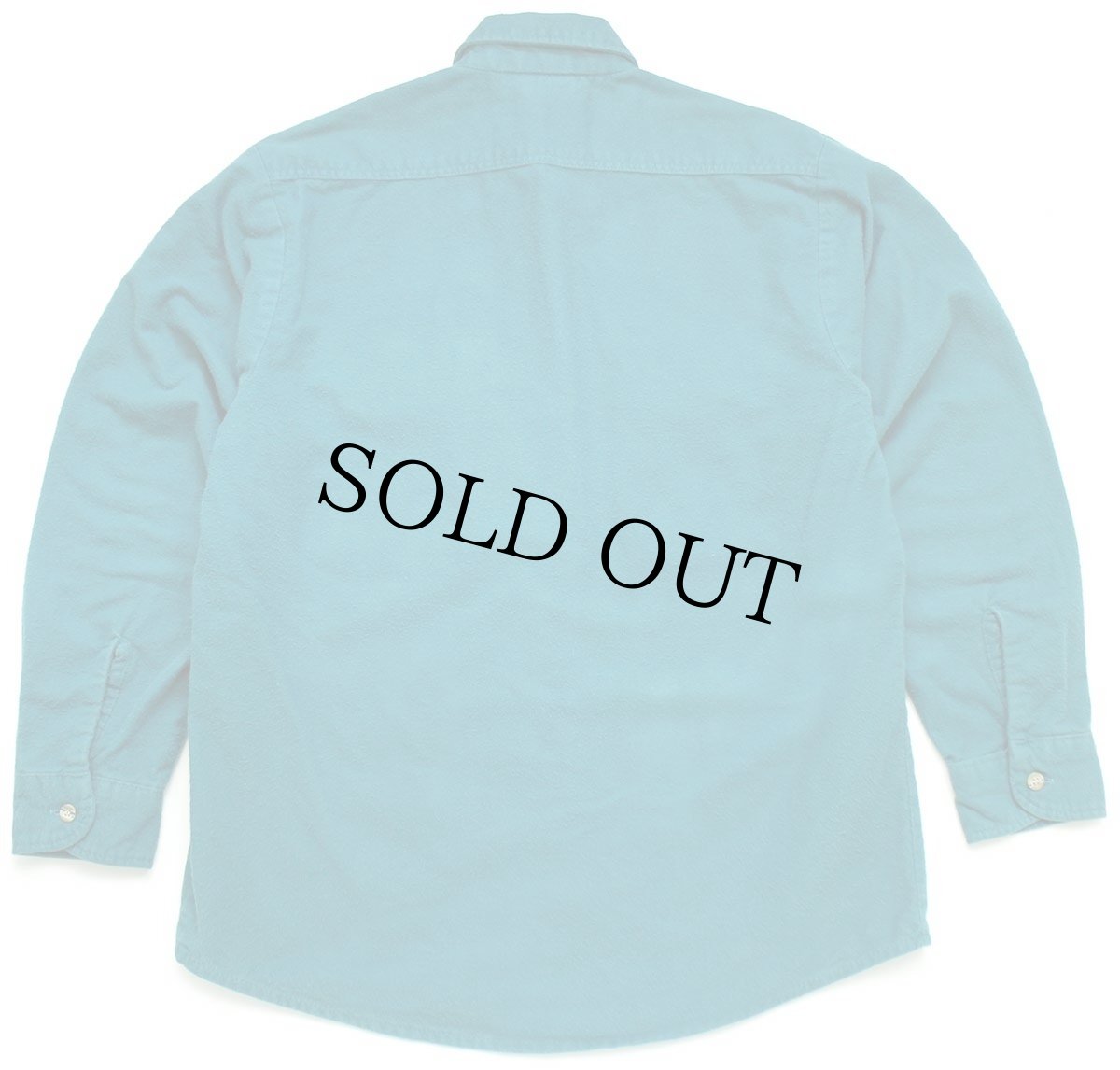 画像2: 90s USA製 FIVE BROTHERファイブブラザー 無地 コットン シャモアクロスシャツ 青緑 M (2)