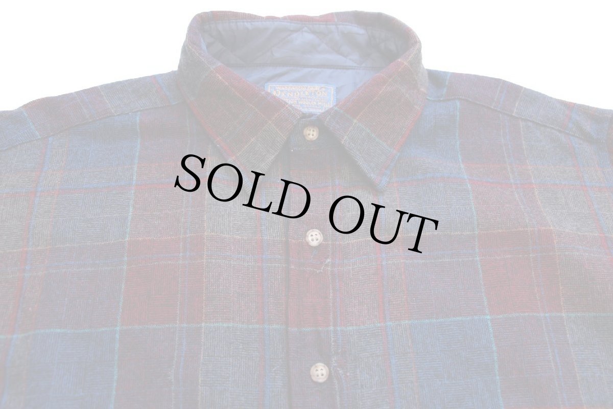 画像3: 70s USA製 PENDLETONペンドルトン チェック ウールシャツ L (3)