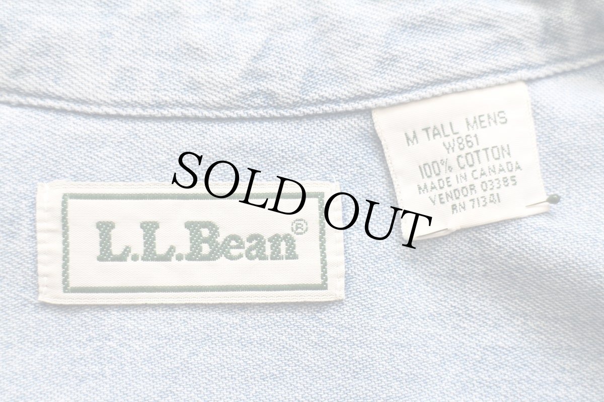 画像4: 90s カナダ製 L.L.Bean ボタンダウン デニムシャツ M-T (4)