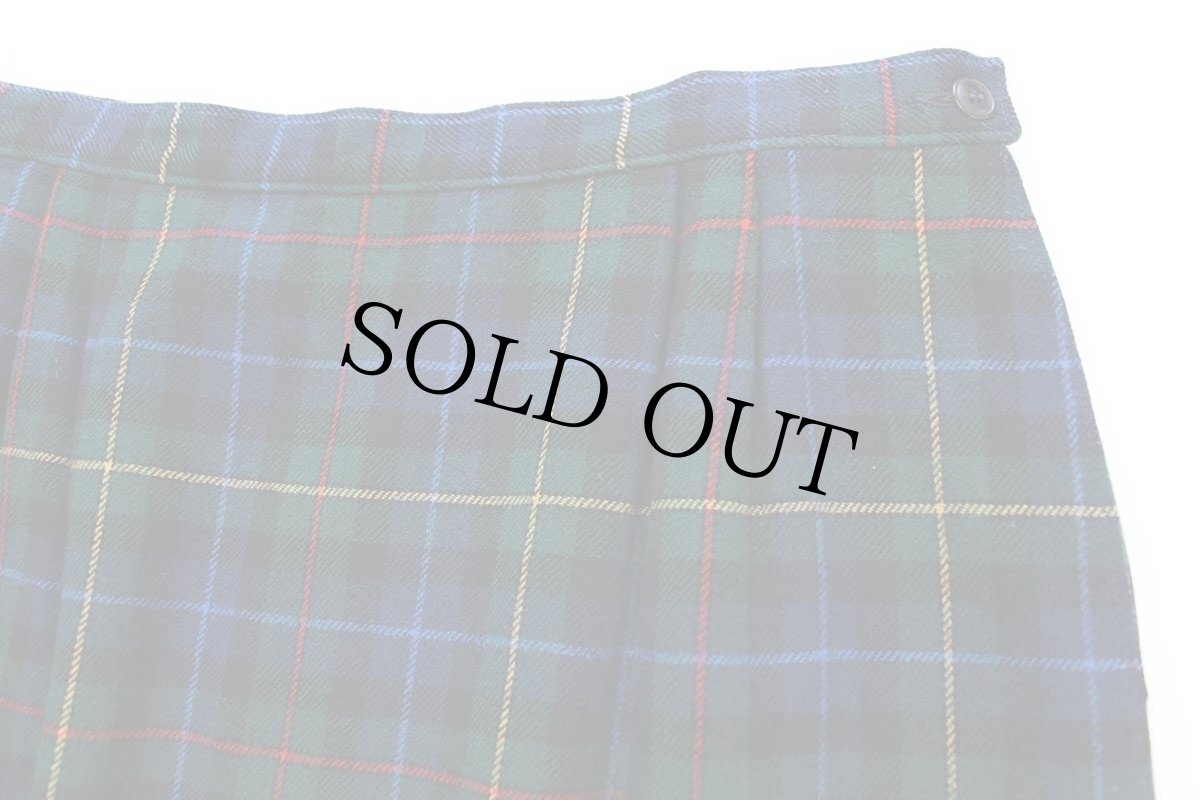 画像3: 70s USA製 PENDLETONペンドルトン AUTHENTIC SMITH TARTAN タータンチェック ツータック ウールスカート 14 (3)