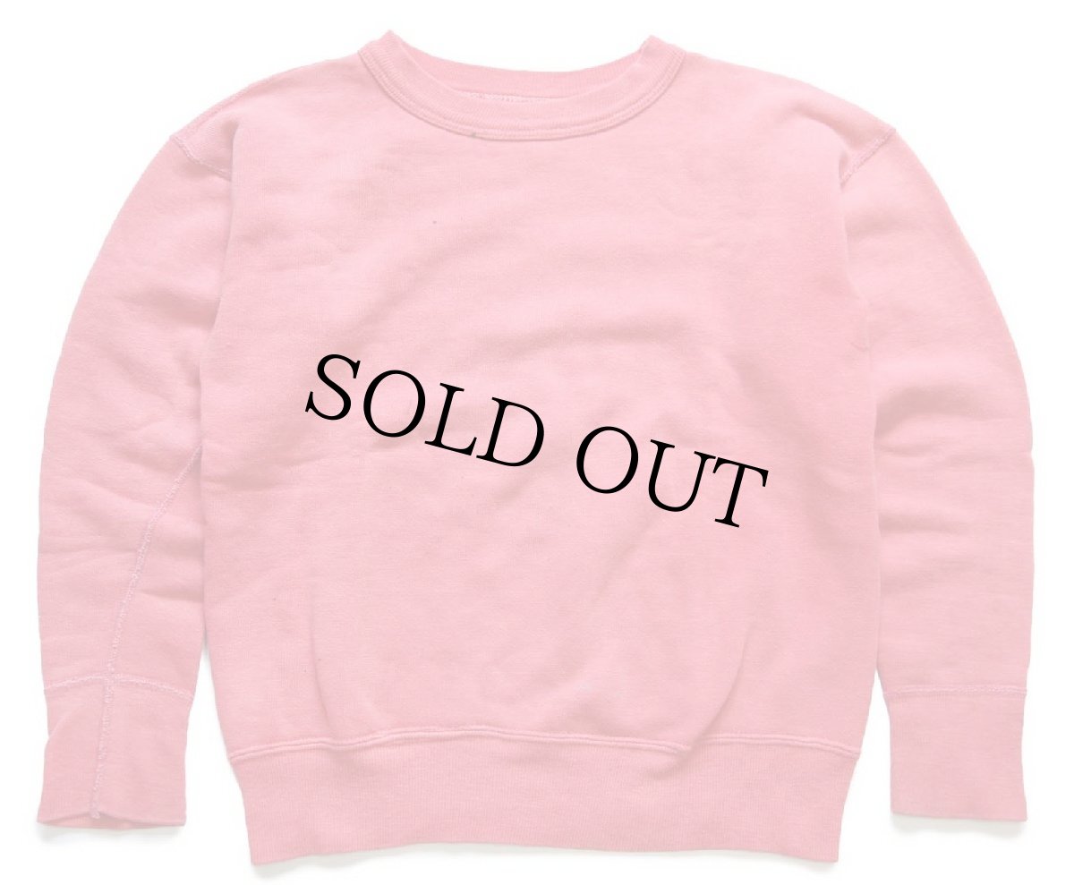 画像1: 50s UNKNOWN 無地 ペンキ飛び コットン スウェット ピンク キッズ★ブランク (1)