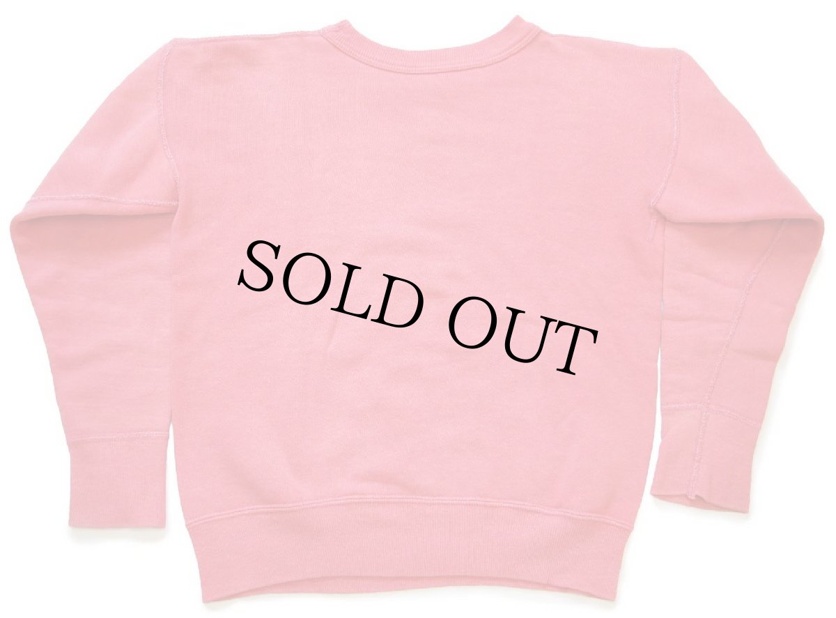 画像2: 50s UNKNOWN 無地 ペンキ飛び コットン スウェット ピンク キッズ★ブランク (2)