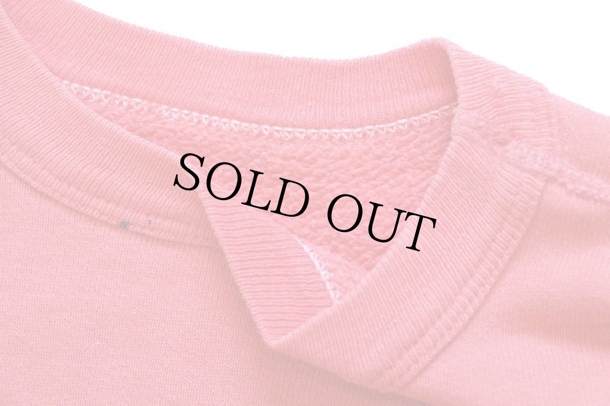 画像6: 50s UNKNOWN 無地 ペンキ飛び コットン スウェット ピンク キッズ★ブランク (6)