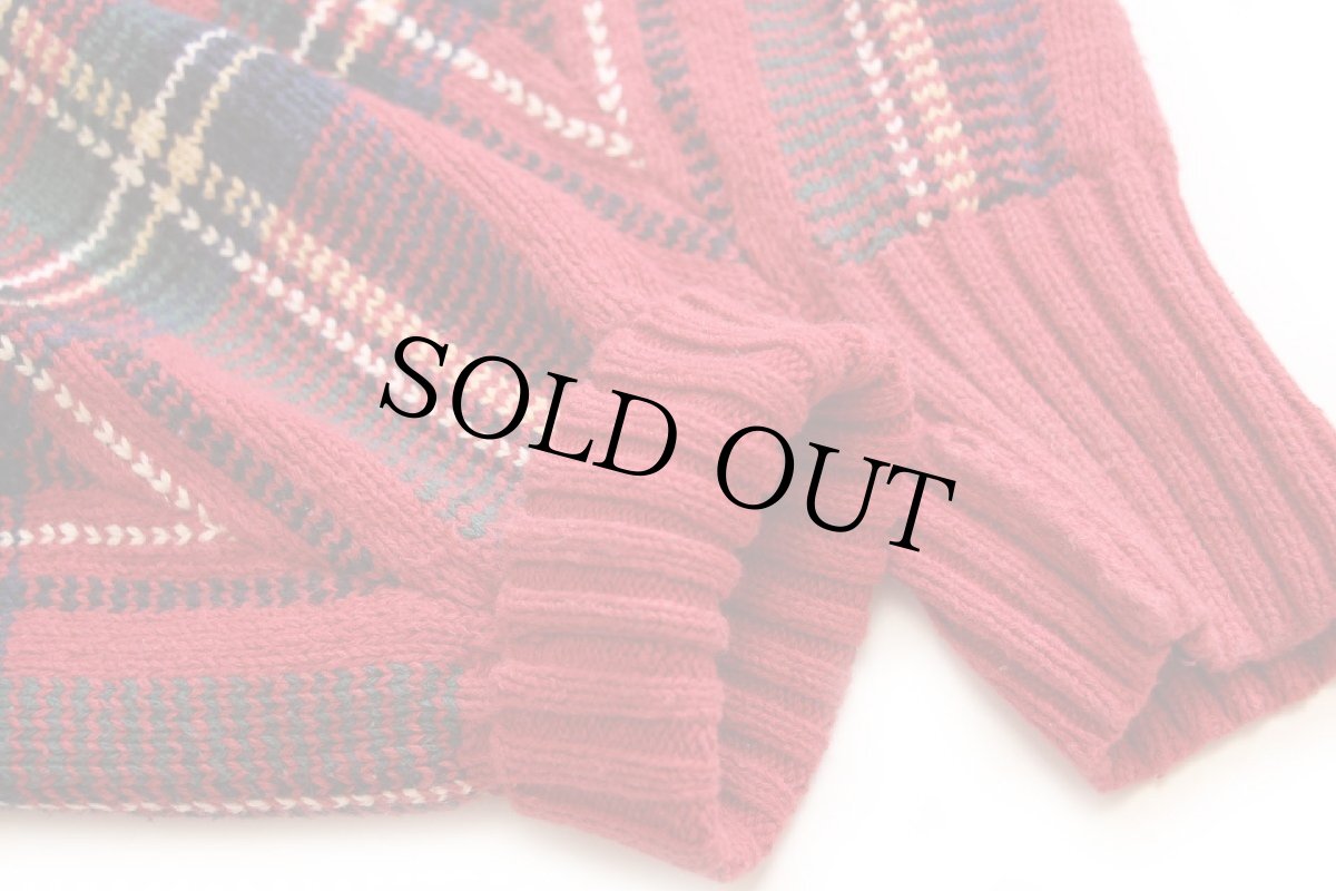 画像6: 90s ポロ ラルフローレン タータンチェック コットンニット セーター XL (6)