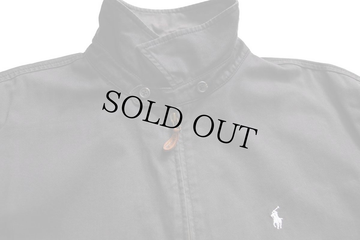 画像3: 90s ポルトガル製 ポロ ラルフローレン ワンポイント チンスト付き コットンジャケット 黒 フェード XL (3)