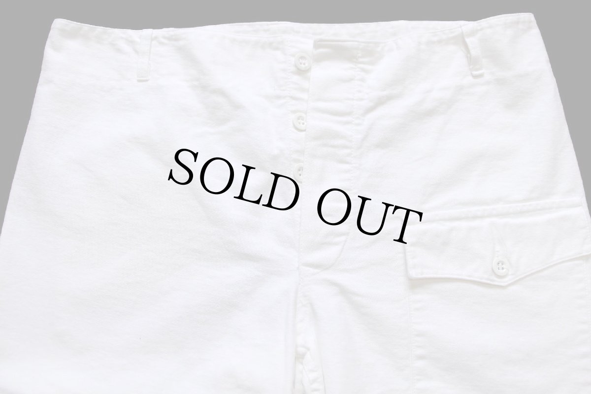 画像4: 90s イタリア軍 山ポケ コットン ツイルパンツ 生成り 1★C (4)