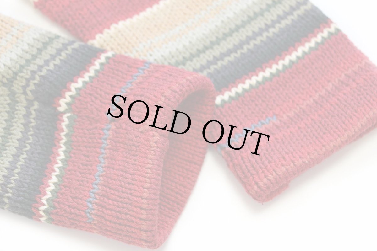 画像9: 00s LAUREN ラルフローレン ネイティブ柄 ショールカラー コンチョボタン コットン ハンドニット カーディガン S (9)