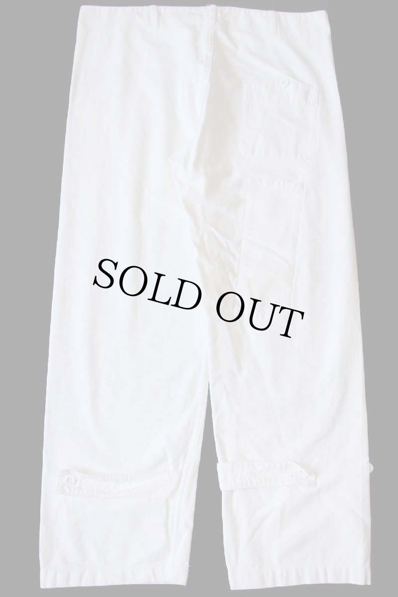 画像3: 90s イタリア軍 山ポケ コットン ツイルパンツ 生成り 2★D (3)