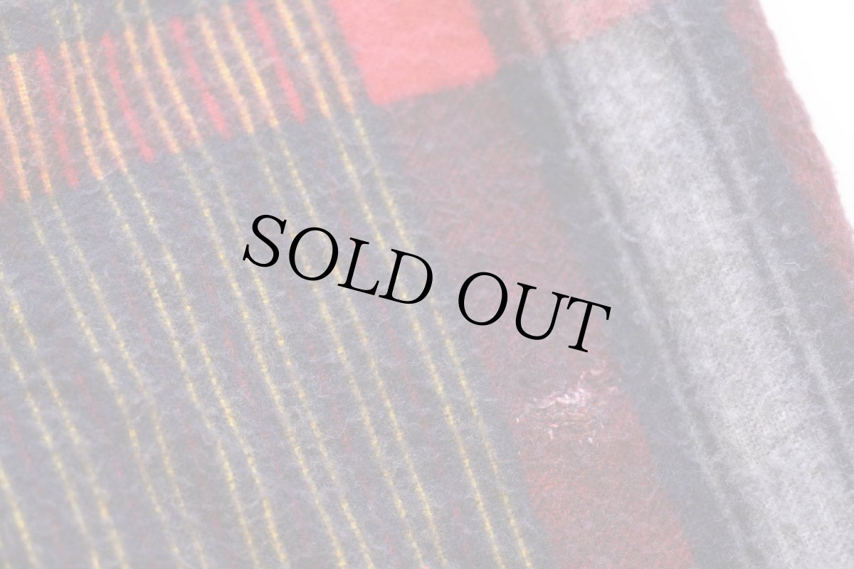 画像9: 60s Penneys TOWNCRAFT チェック ショールカラー コットン プリントネルガウン M (9)