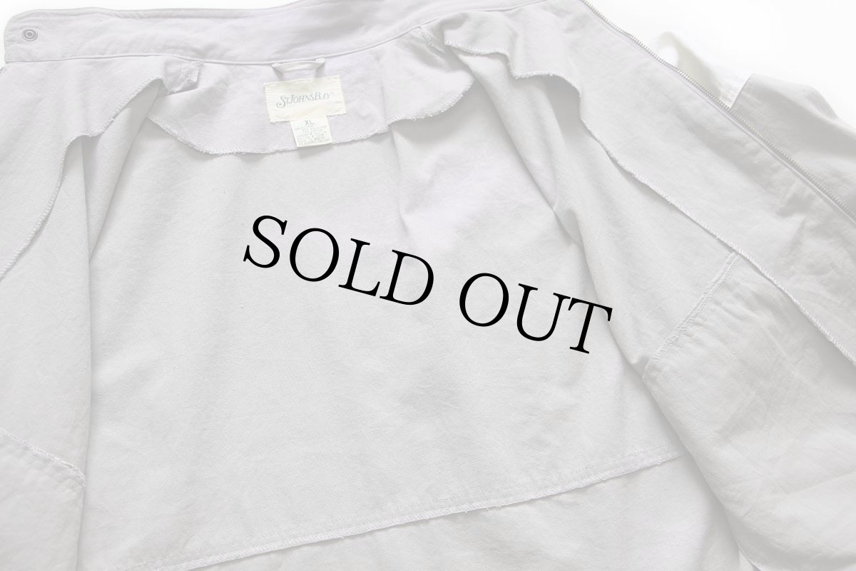 画像6: 00s STJOHN'SBAY ツートン 切り替え チンスト付き スタンドカラー キャンバス ジャケット グレー×白 XL (6)