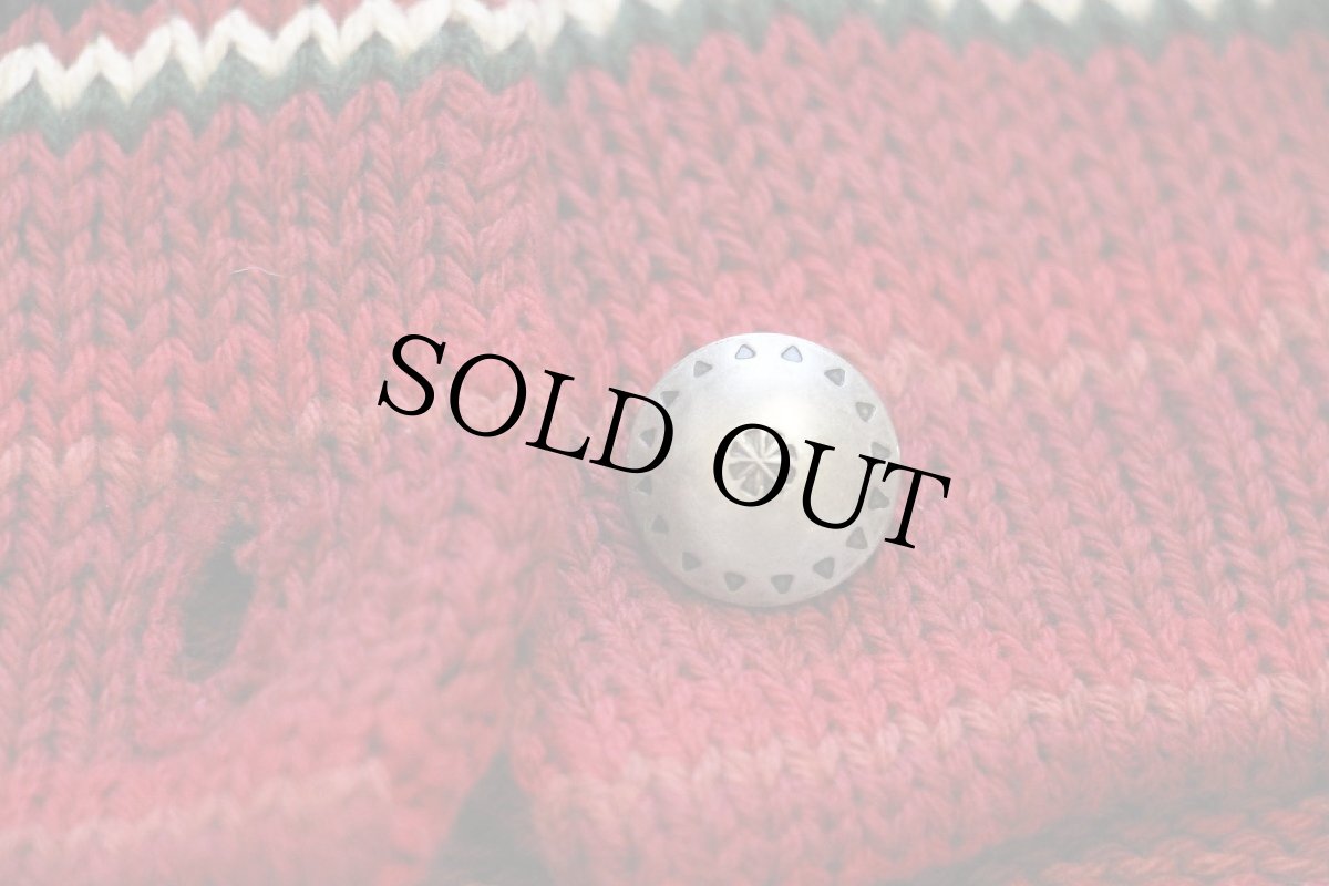 画像7: 00s LAUREN ラルフローレン ネイティブ柄 ショールカラー コンチョボタン コットン ハンドニット カーディガン S (7)