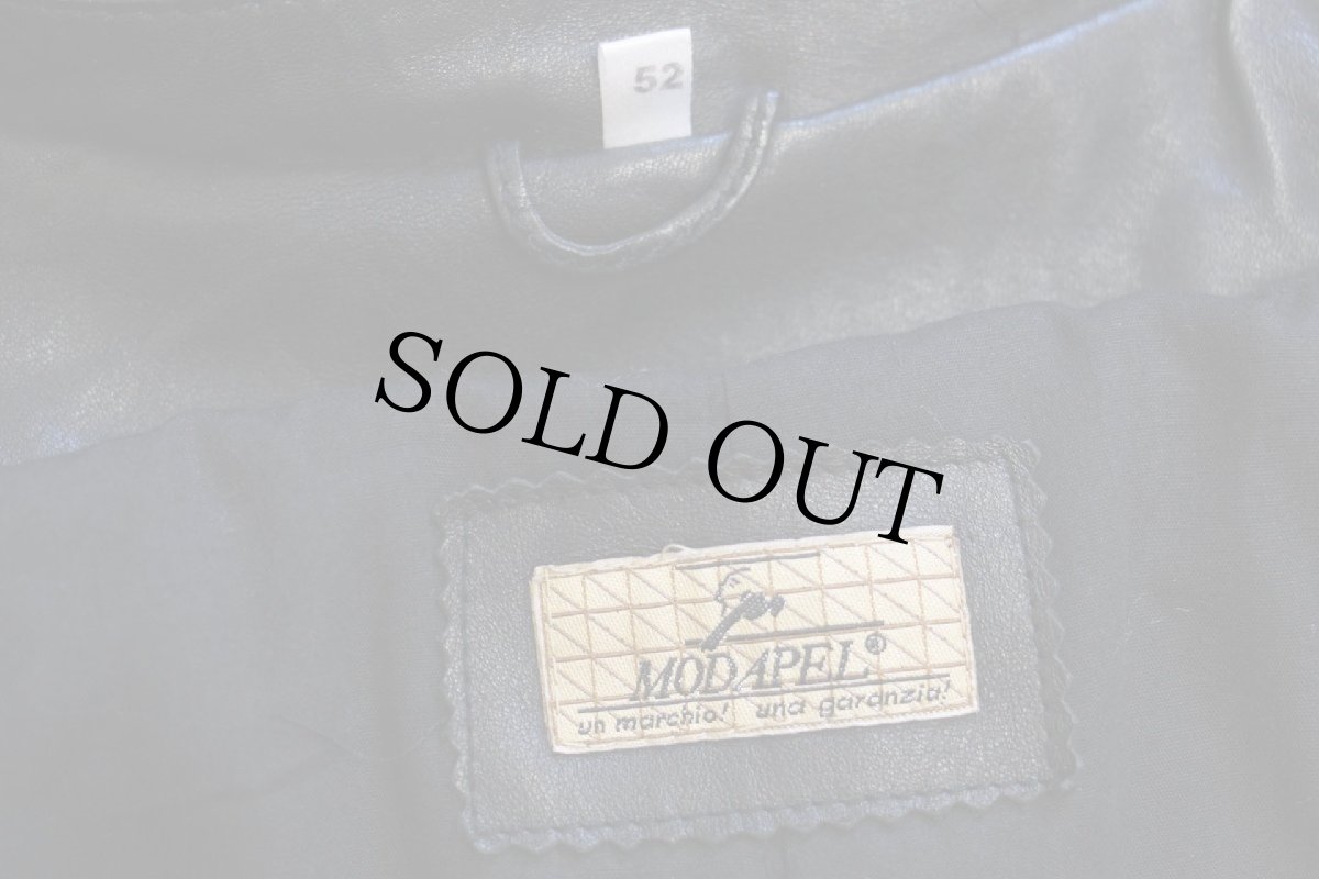 画像4: 90s MODAPEL レザー フィールドコート 黒 52 (4)