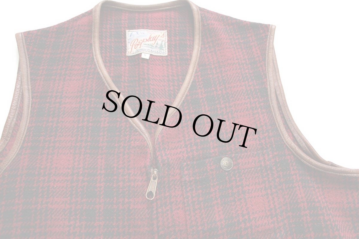 画像3: 90s イタリア製 REPLAY BLUE JEANS リプレイ パチポケ オンブレチェック ウール混 ベスト 赤×黒 L (3)