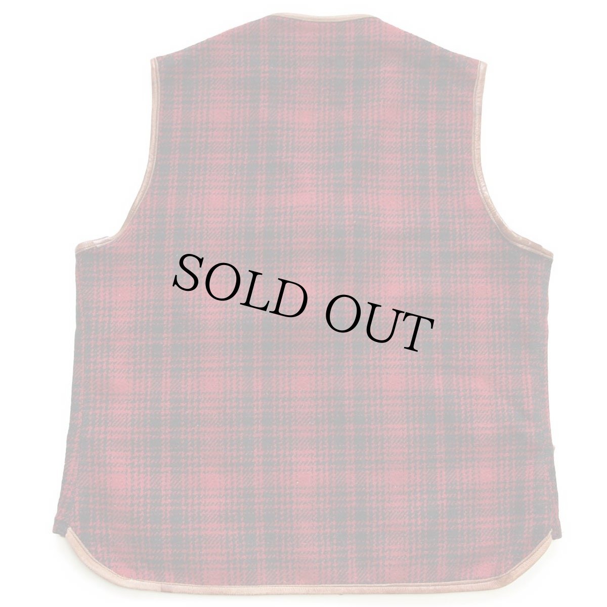 画像2: 90s イタリア製 REPLAY BLUE JEANS リプレイ パチポケ オンブレチェック ウール混 ベスト 赤×黒 L (2)