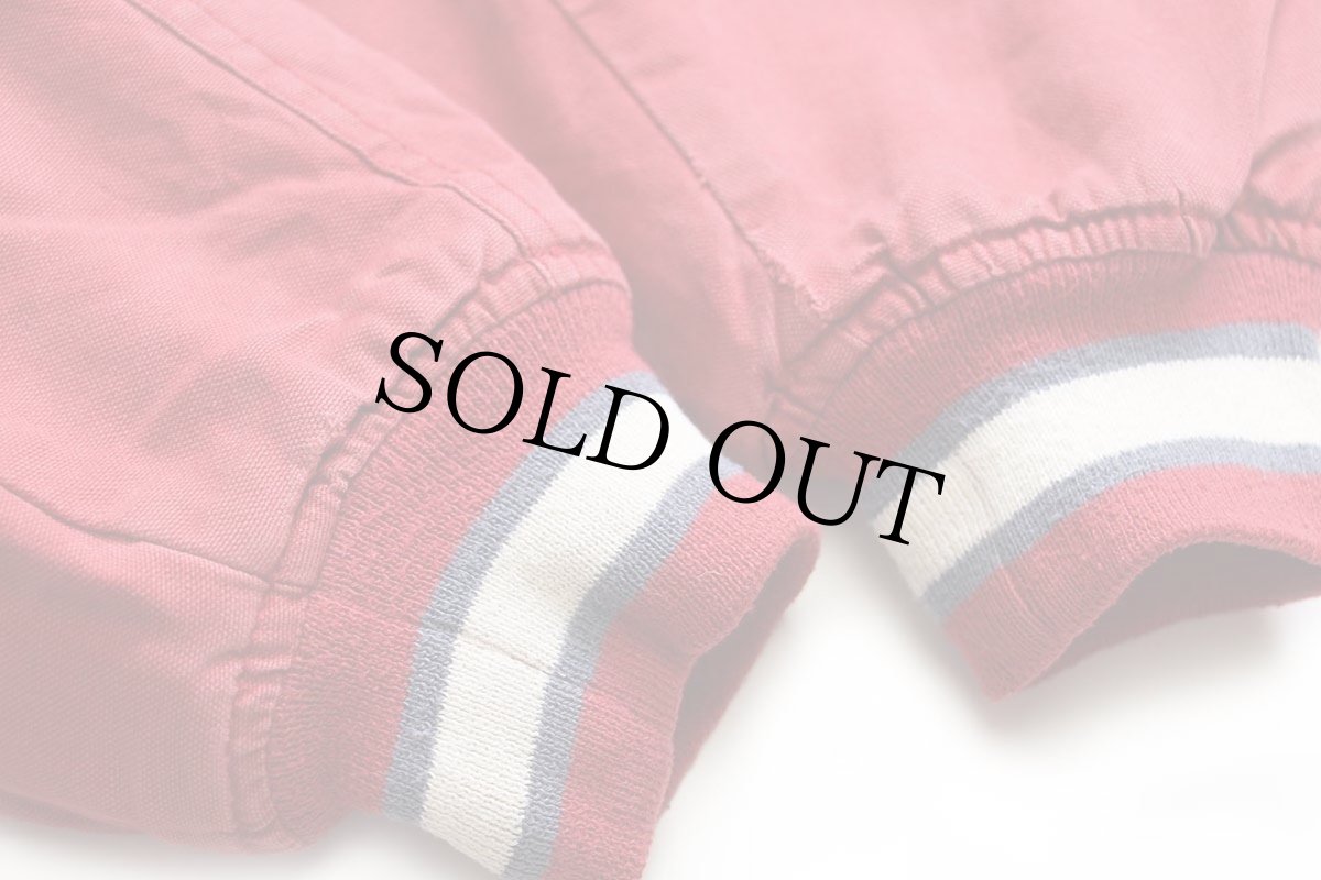 画像7: 90s Levi'sリーバイス ロゴ刺繍 キルティングライナー コットン キャンバス ジャケット 薄赤 (7)