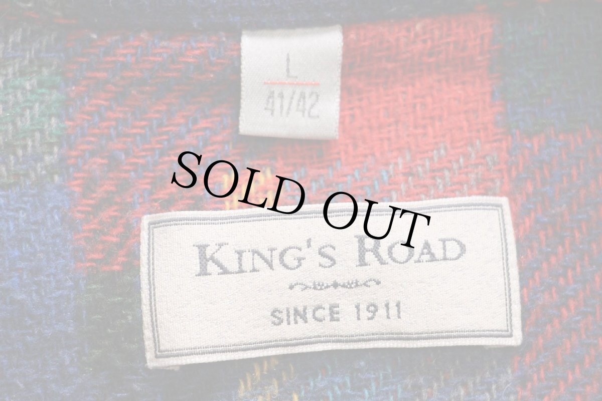 画像4: 90s KING'S ROAD チェック パッチワーク パチポケ フランネル シャツジャケット L (4)