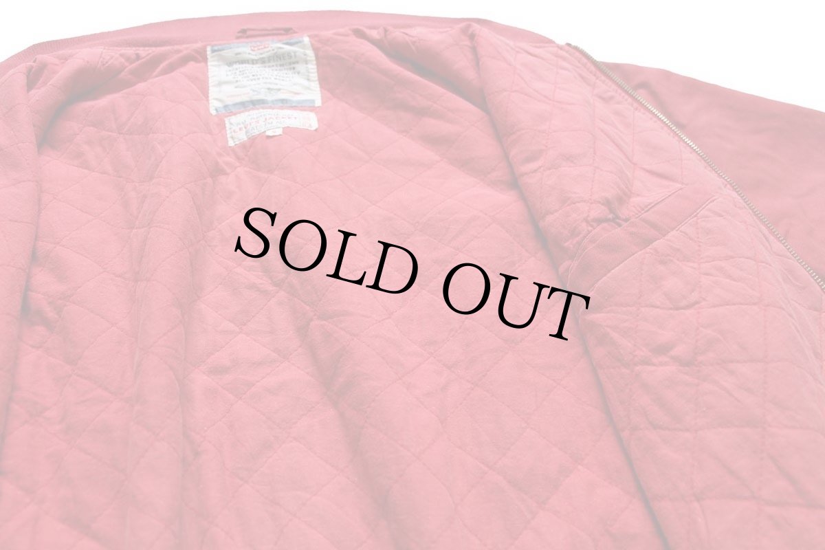 画像6: 90s Levi'sリーバイス ロゴ刺繍 キルティングライナー コットン キャンバス ジャケット 薄赤 (6)