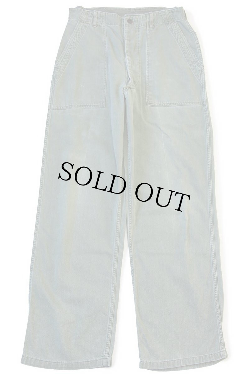 画像2: 60s 米軍 U.S.ARMY コットンサテン ユーティリティ ベイカーパンツ オリーブグリーン M (2)