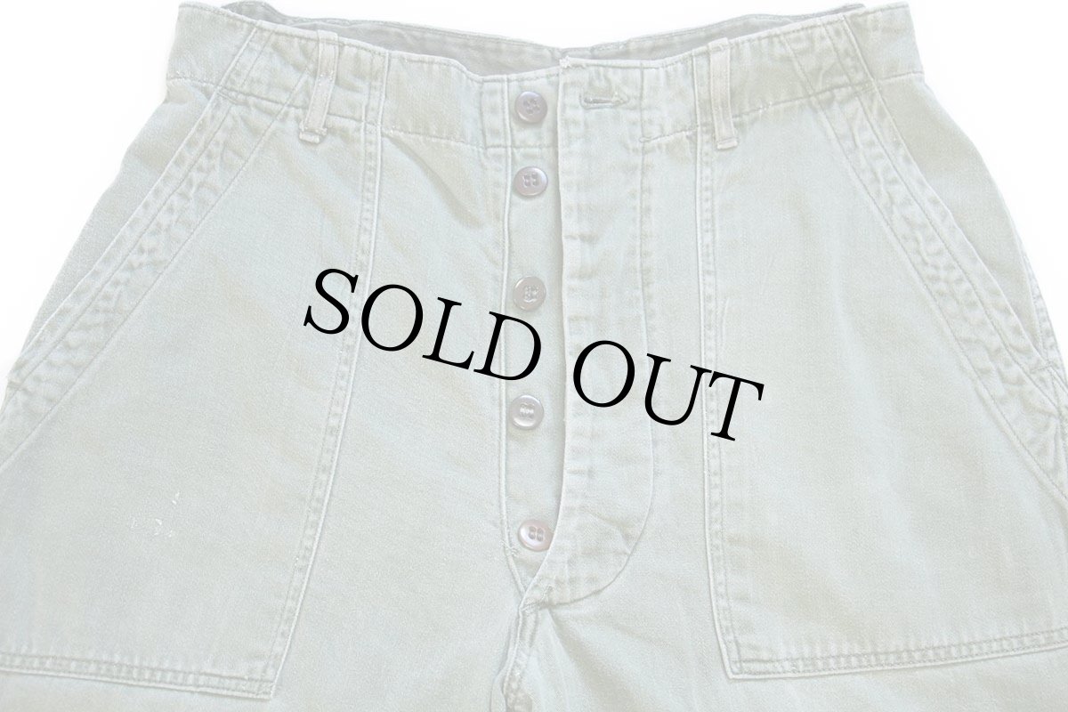 画像4: 60s 米軍 U.S.ARMY コットンサテン ユーティリティ ベイカーパンツ オリーブグリーン M (4)