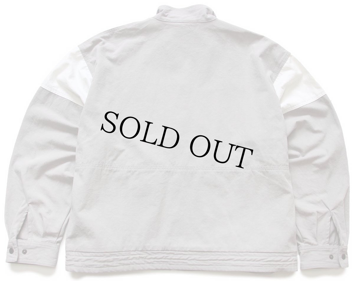 画像2: 00s STJOHN'SBAY ツートン 切り替え チンスト付き スタンドカラー キャンバス ジャケット グレー×白 XL (2)