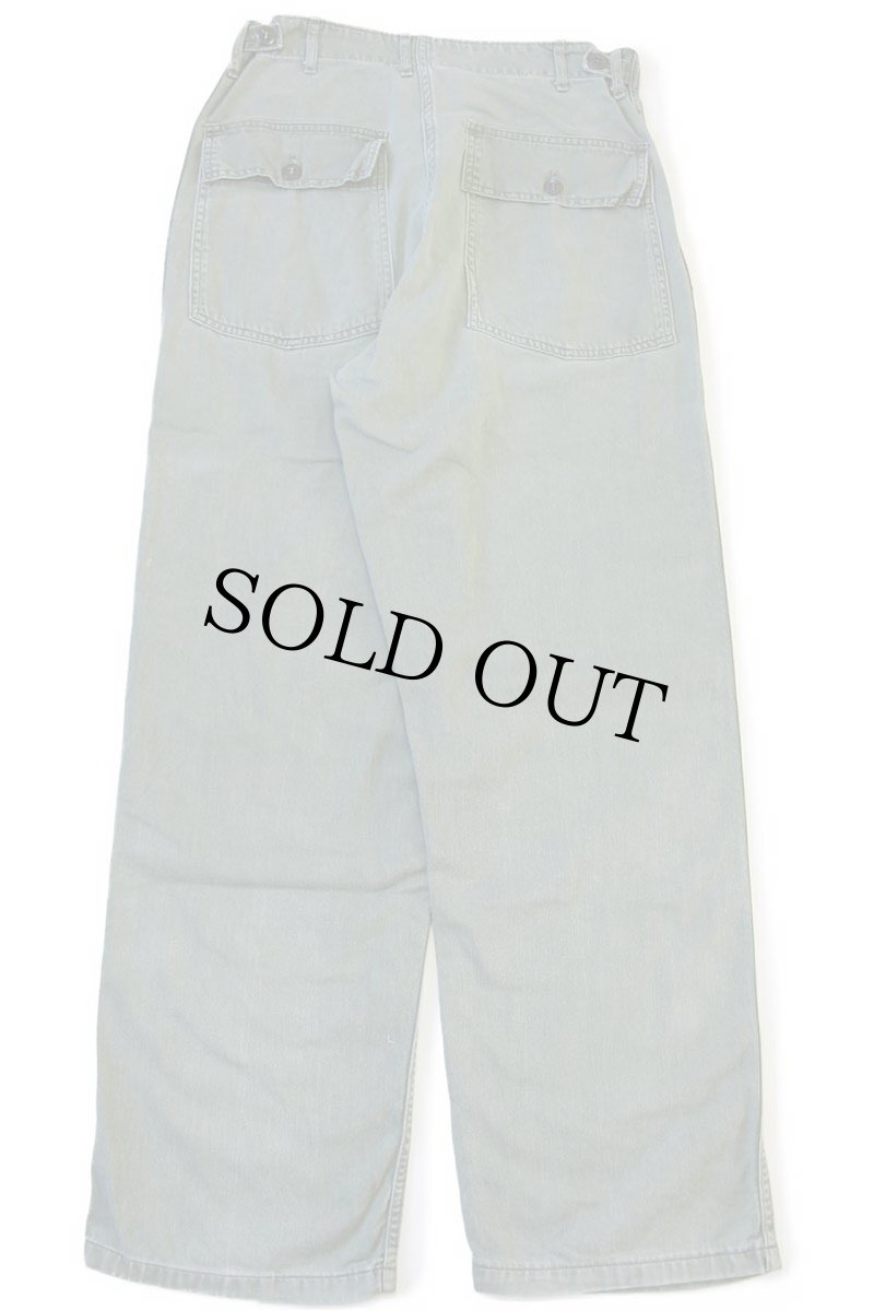 画像3: 60s 米軍 U.S.ARMY コットンサテン ユーティリティ ベイカーパンツ オリーブグリーン M (3)