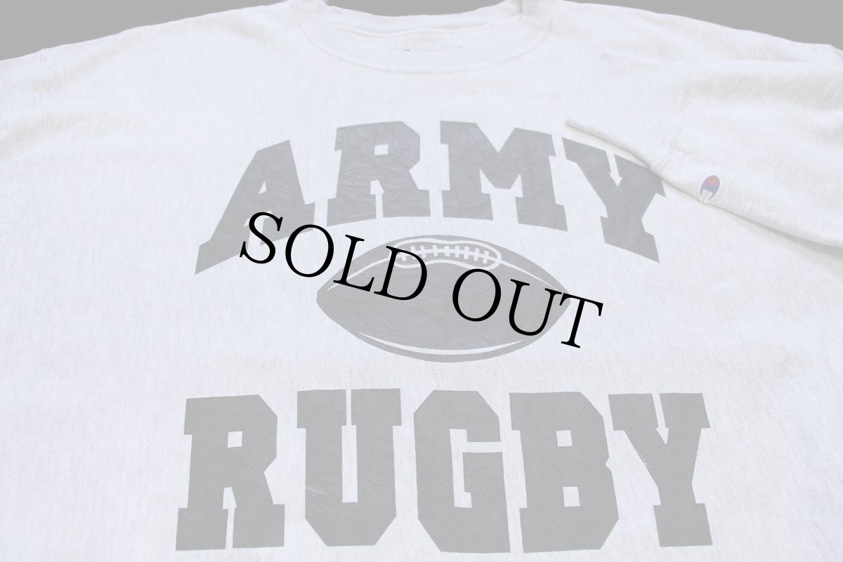 画像3: 00s Championチャンピオン ARMY RUGBY リバースウィーブ スウェット 杢グレー XXXL★特大 (3)