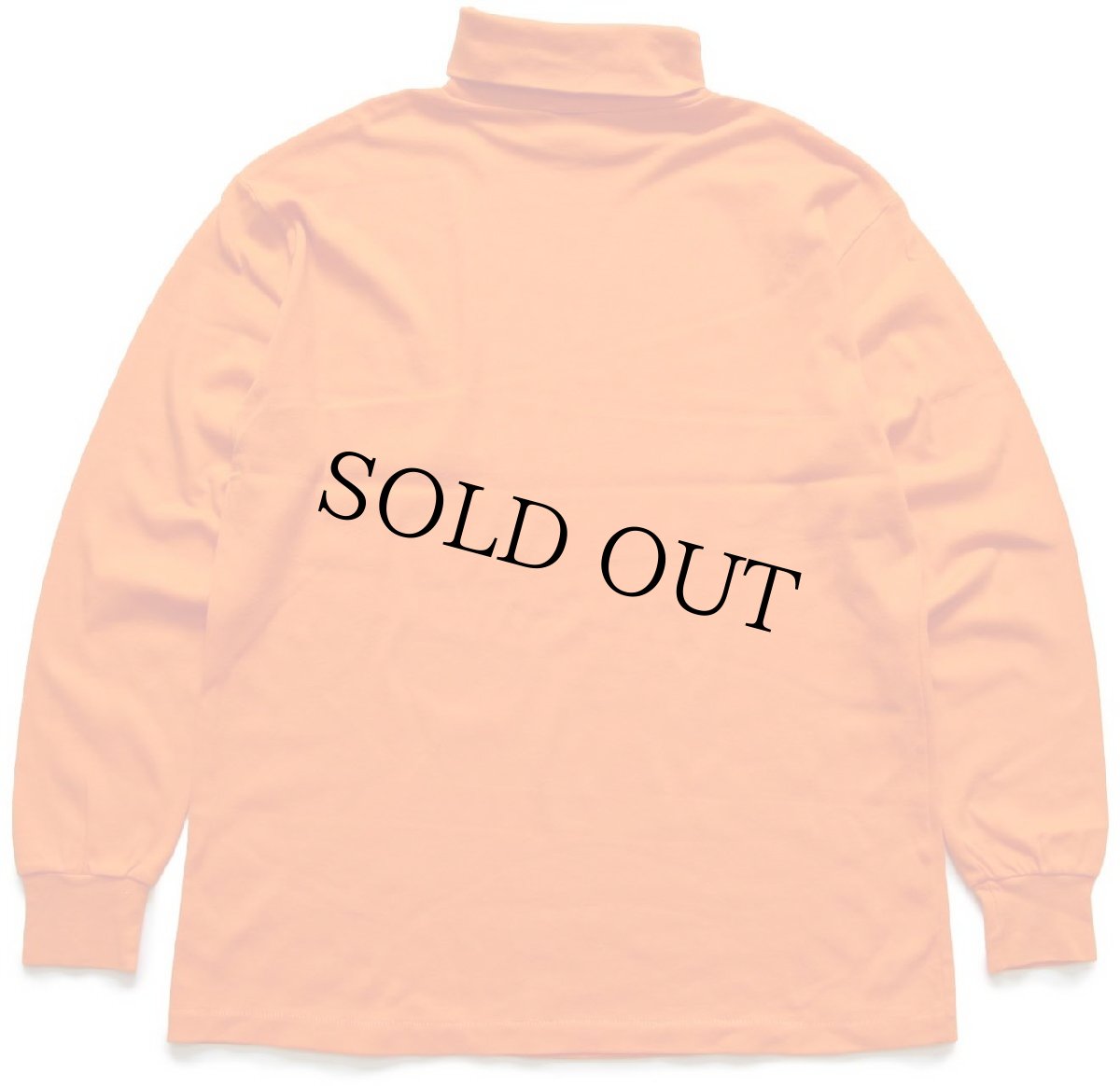 画像2: 90s USA製 STJOHN'SBAY 無地 タートルネック コットン 長袖Tシャツ オレンジ L (2)