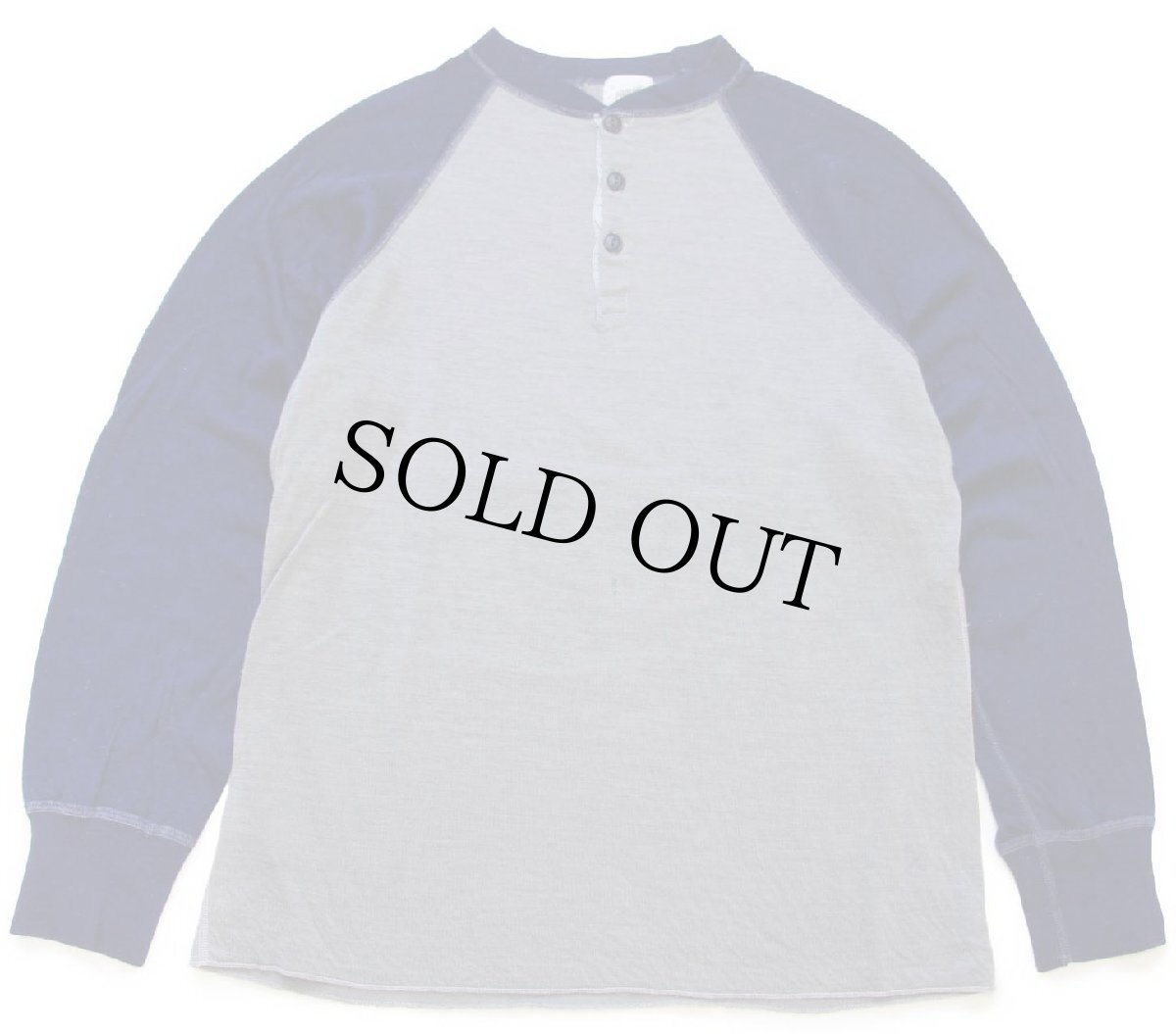 画像2: 80s USA製 PROLON duofold ツートン 切り替え ヘンリーネック ラグラン 2レイヤー アンダーシャツ グレー×紺 (2)