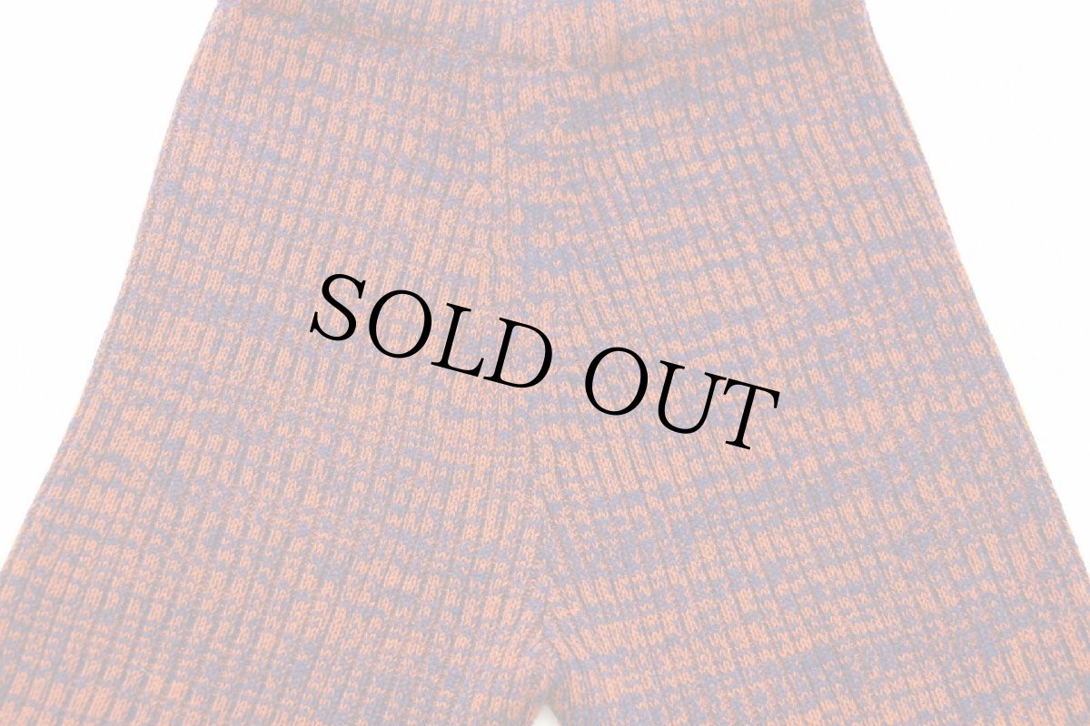 画像5: 70s UNKNOWN アクリル リブニット パンツ 紺×レンガ ミックス S (5)