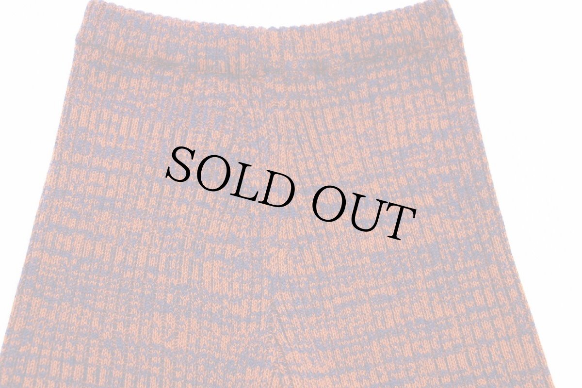 画像4: 70s UNKNOWN アクリル リブニット パンツ 紺×レンガ ミックス S (4)