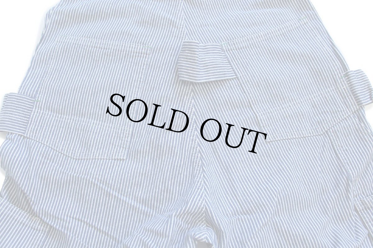 画像9: 80s USA製 OSHKOSH B'GOSH エプロン付き ダブルニー ヒッコリー ストライプ オーバーオール w38 L34 (9)