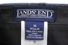 画像6: 00s カナダ製 LANDS'ENDランズエンド ウィンドウペンチェック ツータック スラックス ウールパンツ グレー 36R (6)