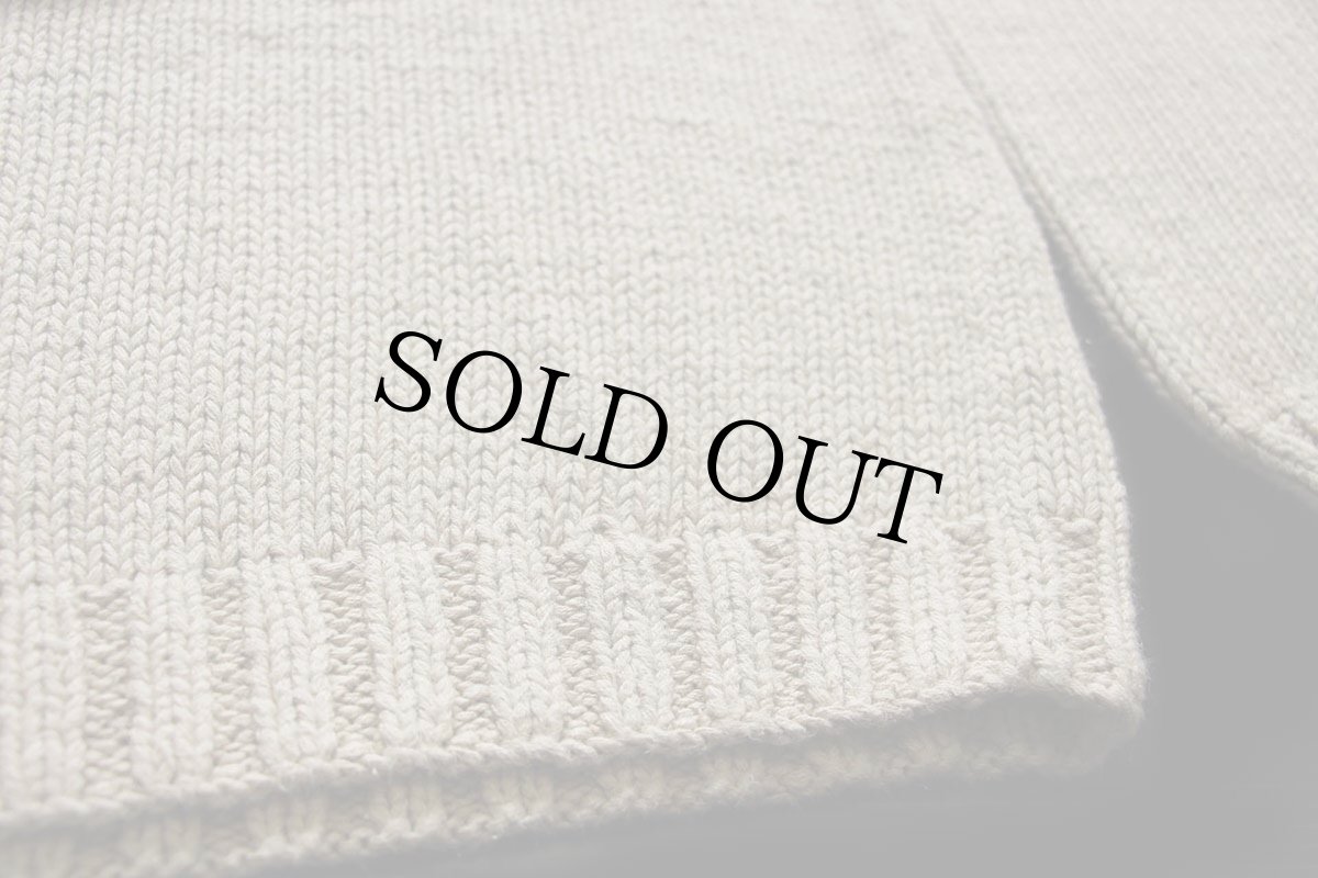 画像5: 00s J.CREW ローゲージ リネン×コットン ハンドニット セーター ベージュ L (5)