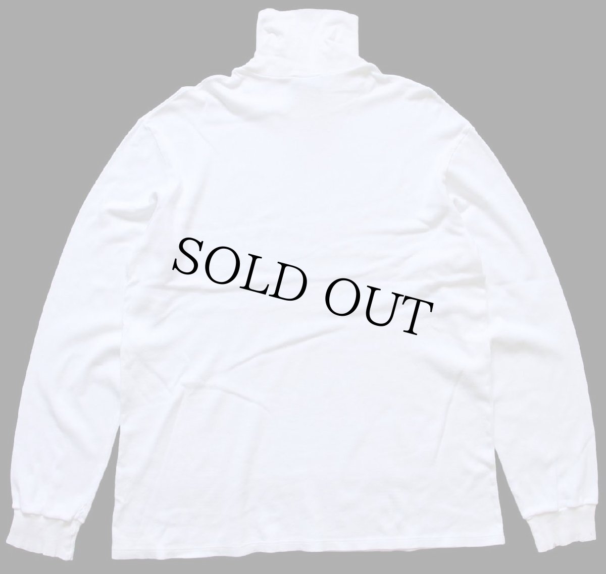 画像2: 90s USA製 duofold 無地 タートルネック コットン 長袖Tシャツ 白 L (2)