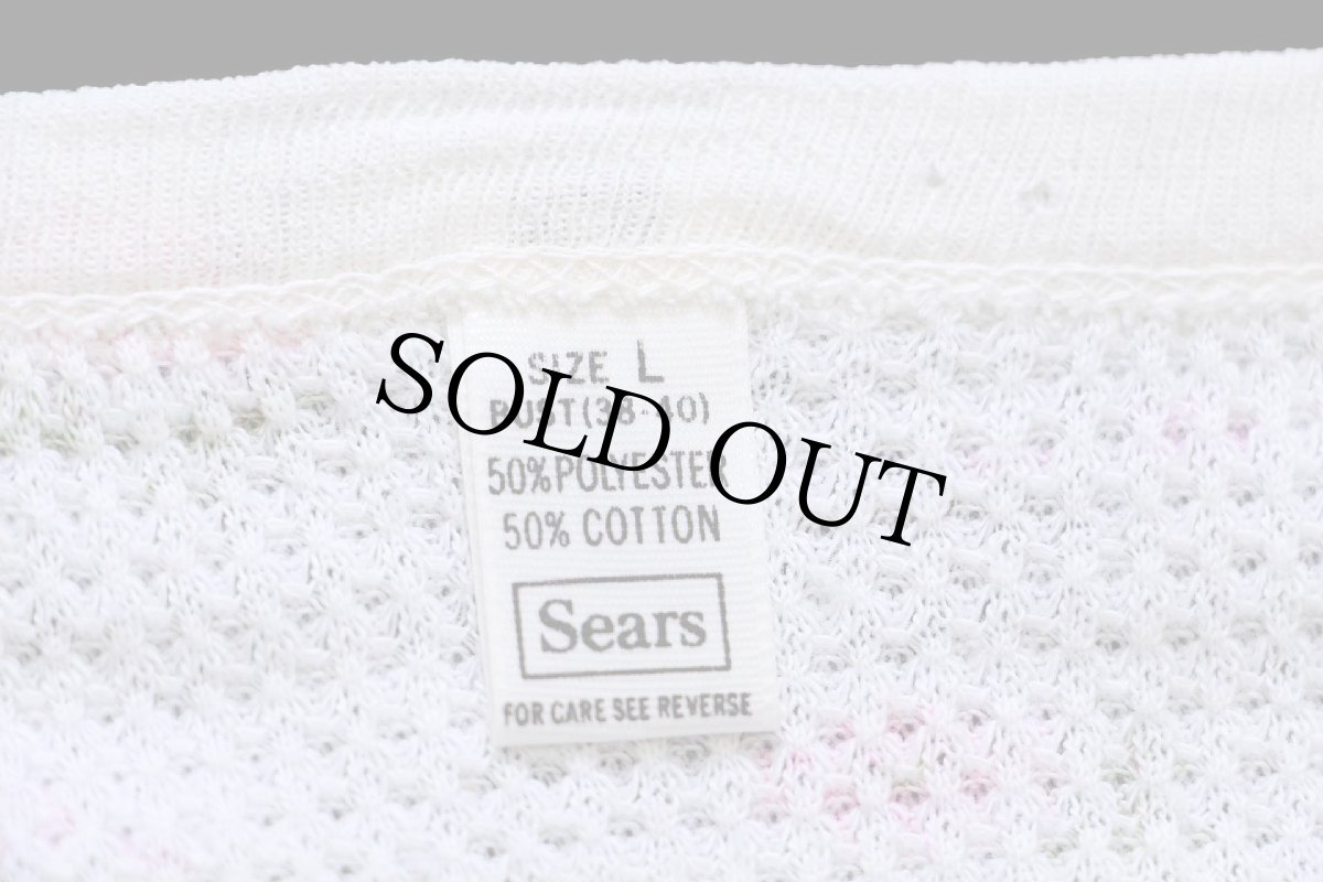 画像4: 80s Sears フラワー 総柄 サーマルシャツ L (4)