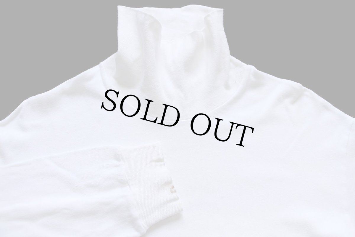 画像3: 90s USA製 duofold 無地 タートルネック コットン 長袖Tシャツ 白 L (3)