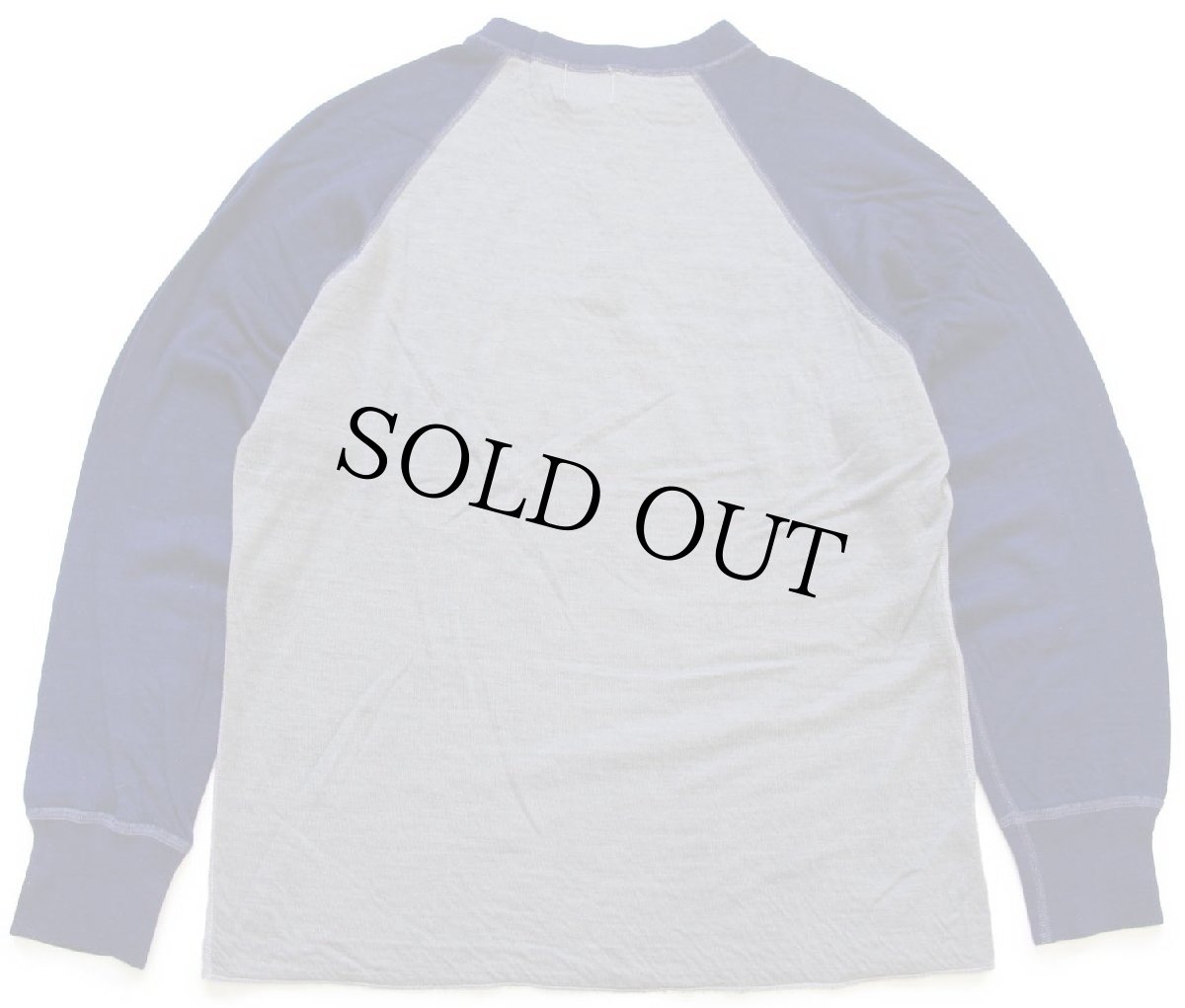 画像3: 80s USA製 PROLON duofold ツートン 切り替え ヘンリーネック ラグラン 2レイヤー アンダーシャツ グレー×紺 (3)