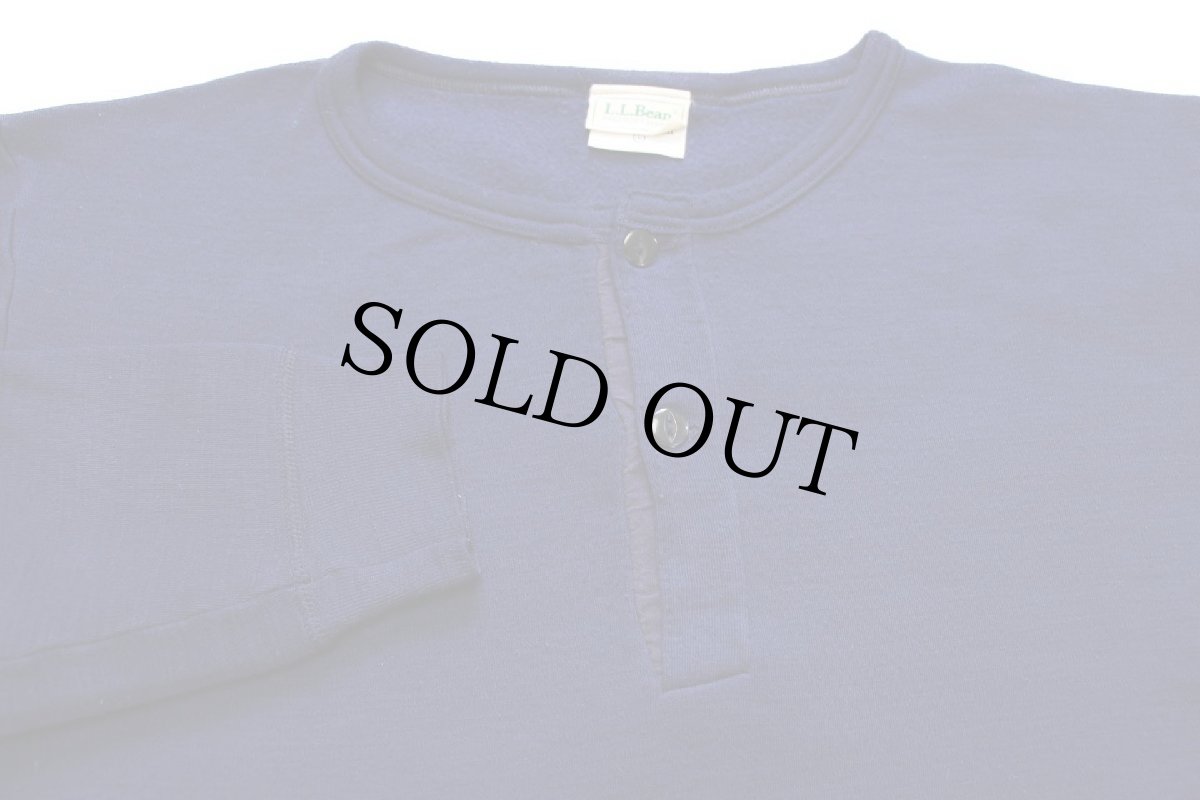 画像4: 90s USA製 L.L.Bean ヘンリーネック アンダーシャツ 紺 L (4)