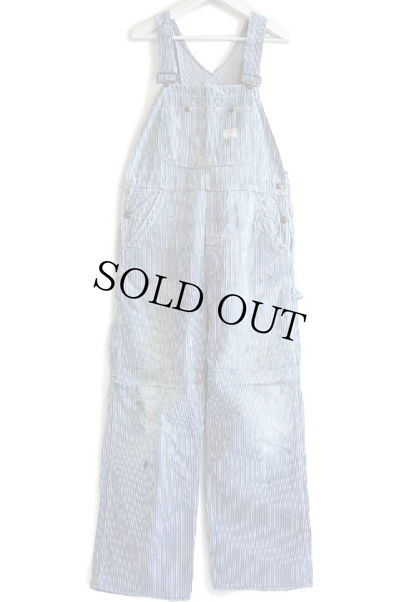 画像2: 60s USA製 Penneys BIGMACビッグマック ペンキ飛び ヒッコリー ストライプ オーバーオール W36 (2)