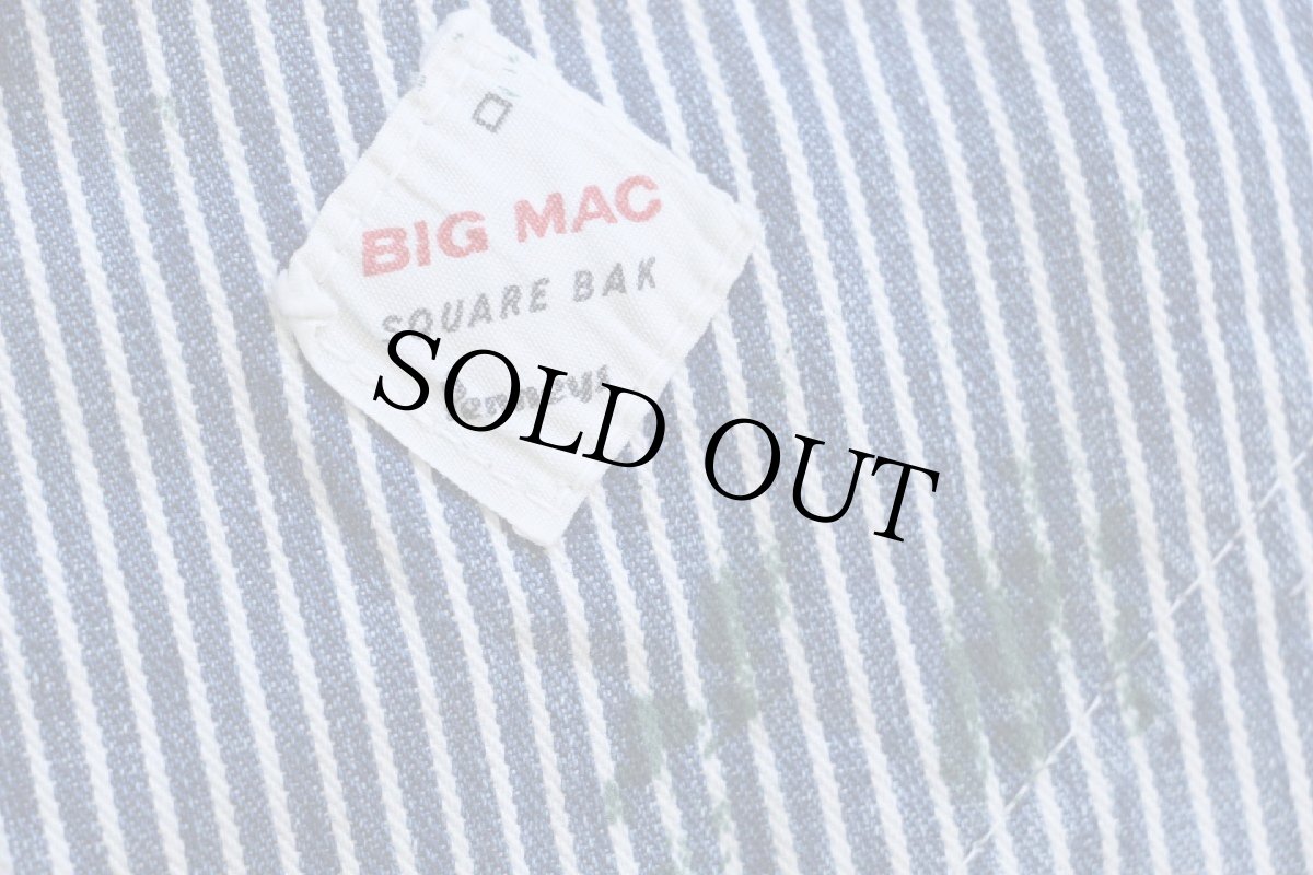 画像6: 60s USA製 Penneys BIGMACビッグマック ペンキ飛び ヒッコリー ストライプ オーバーオール W36 (6)