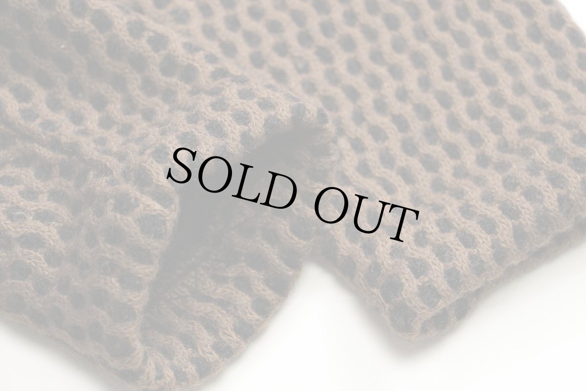 画像6: 90s イタリア製 CiAO ハニカム ウール×アクリルニット カーディガン ブラウン×ブラック (6)