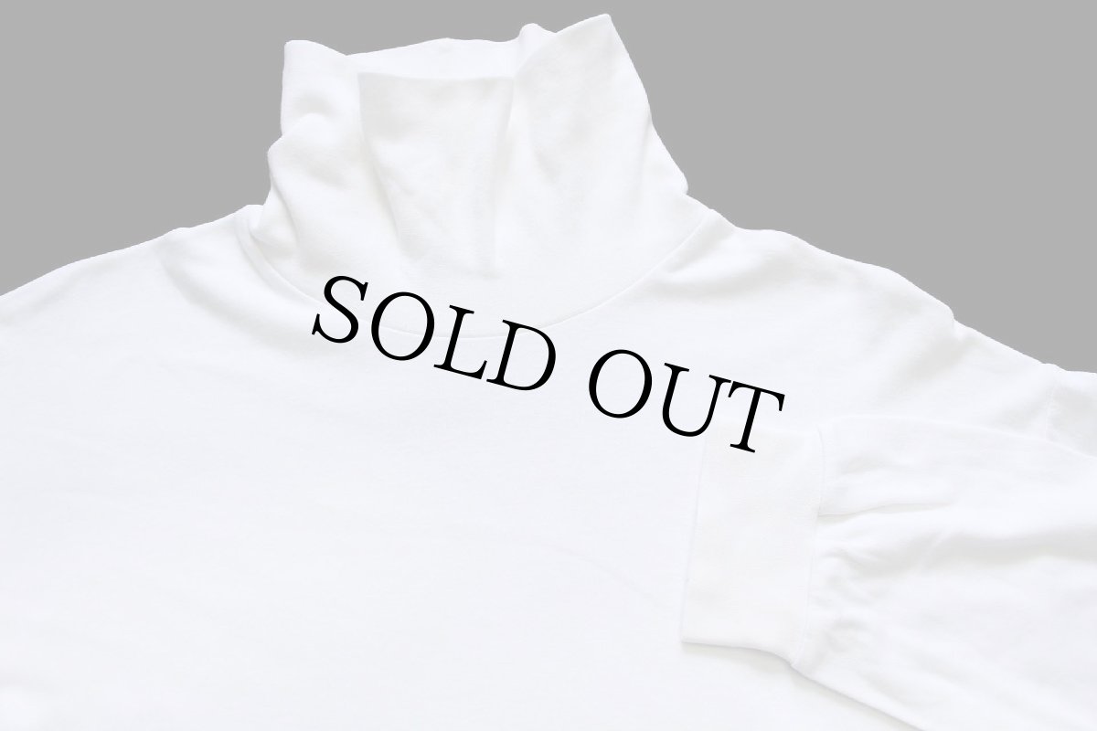 画像3: 80s I.N.C. 無地 タートルネック コットン 長袖Tシャツ 白 L (3)