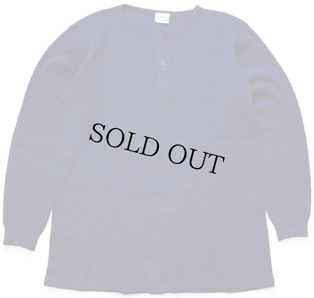 画像2: 90s USA製 L.L.Bean ヘンリーネック アンダーシャツ 紺 L (2)