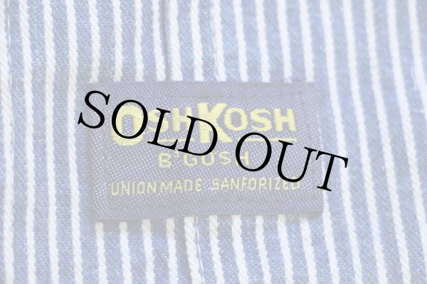 80s USA製 OSHKOSH B'GOSH エプロン付き ダブルニー ヒッコリー