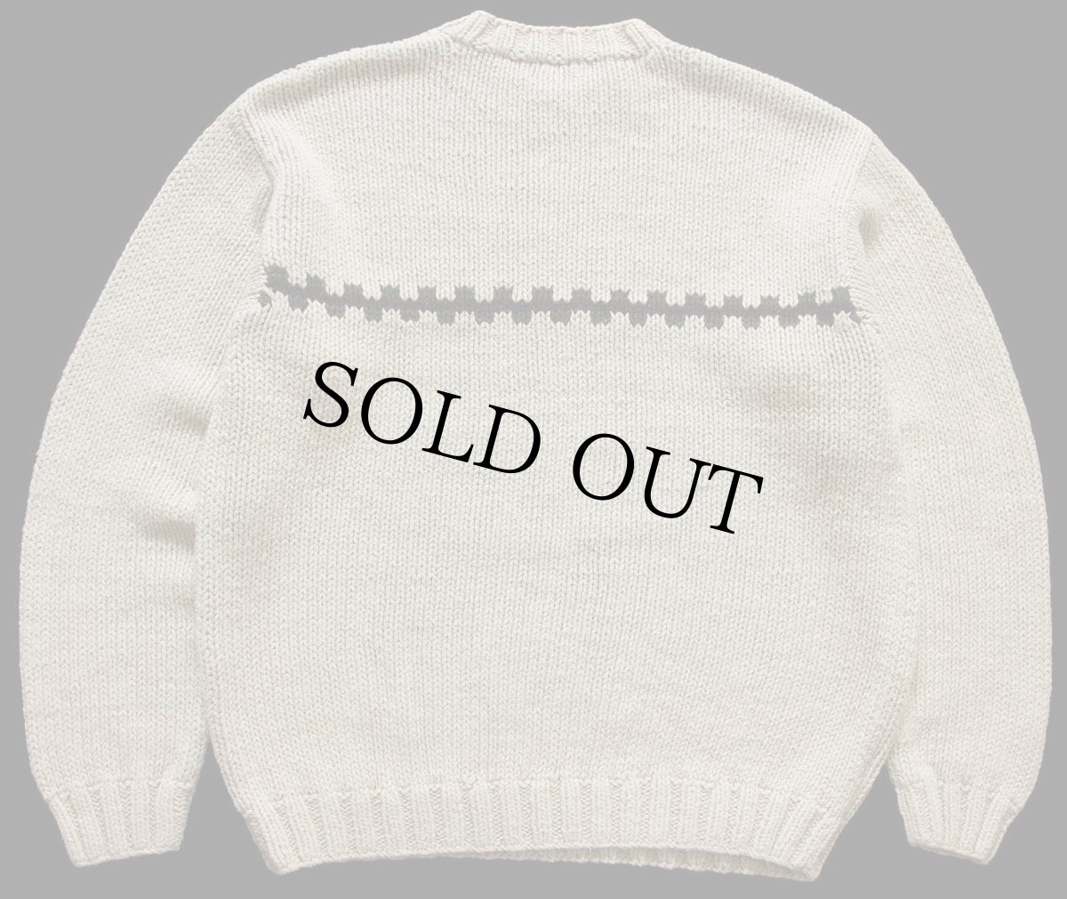 画像2: 00s J.CREW ローゲージ リネン×コットン ハンドニット セーター ベージュ L (2)