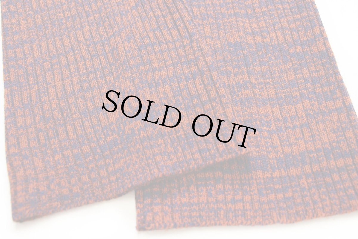 画像7: 70s UNKNOWN アクリル リブニット パンツ 紺×レンガ ミックス S (7)