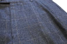 画像7: 00s カナダ製 LANDS'ENDランズエンド ウィンドウペンチェック ツータック スラックス ウールパンツ グレー 36R (7)